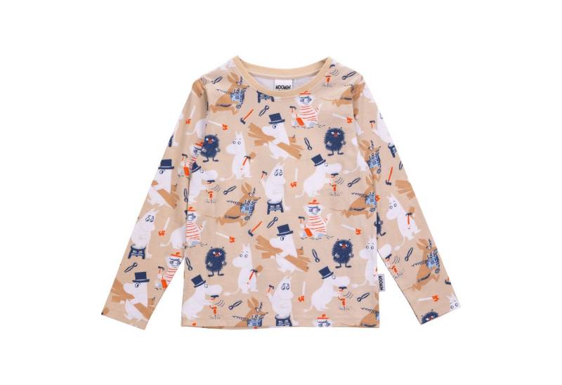 Moomin by Martinex Langarmshirt Martinex Moomin Langarmshirt in Braun mit Bauarbeiter-Moominfiguren von Moomin by Martinex