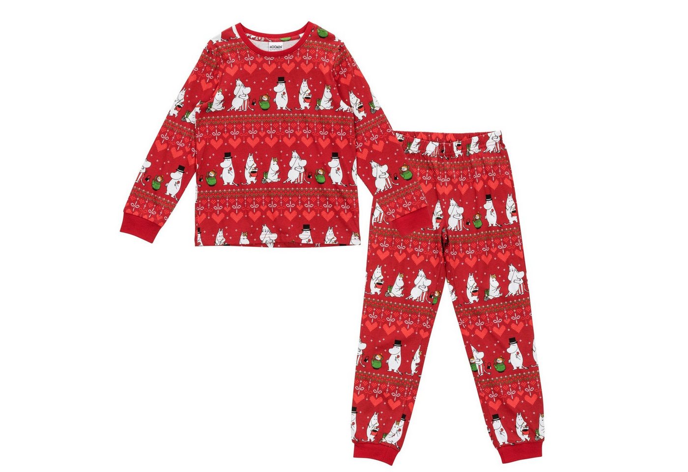 Moomin by Martinex Schlafanzug MOOMIN Winter Heart Pyjama – Dark Red © Moomin Characters Weihnachten von Moomin by Martinex