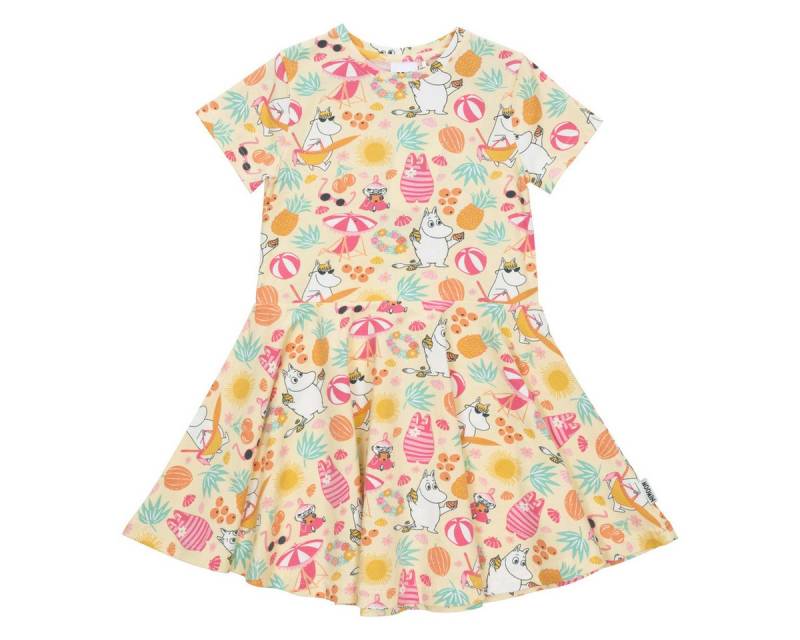 Moomin by Martinex Sommerkleid Martinex kurzärmeliges Kleid gelb mit Allover-Print und Tellerrock von Moomin by Martinex