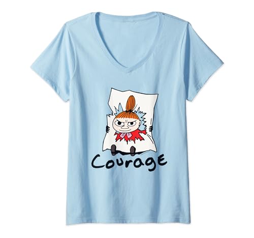 Damen Mumin Little My Courage T-Shirt mit V-Ausschnitt von Moomin