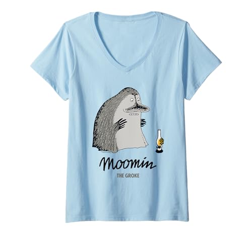 Damen Mumin The Groke mit Lampe T-Shirt mit V-Ausschnitt von Moomin