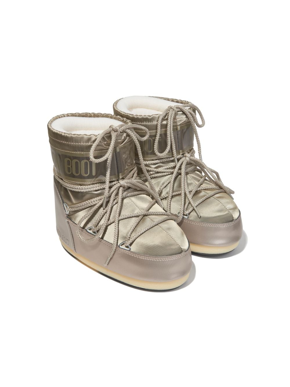 Moon Boot Kids Icon Glance Schneestiefel aus Satin - Gold von Moon Boot Kids