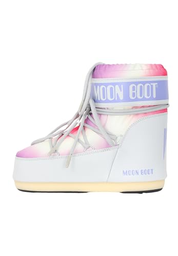 MOON BOOT Icon Stiefeletten mit Tie Dye Muster, Weiß, 40 EU von Moon Boot