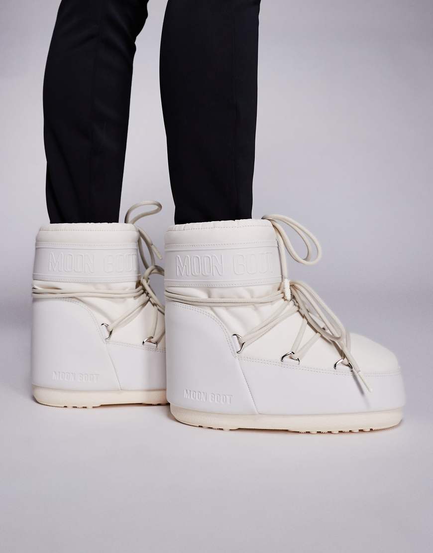 Moon Boot - Icon Low - Niedrige Stiefel mit Gummi in Cremeweiß von Moon Boot