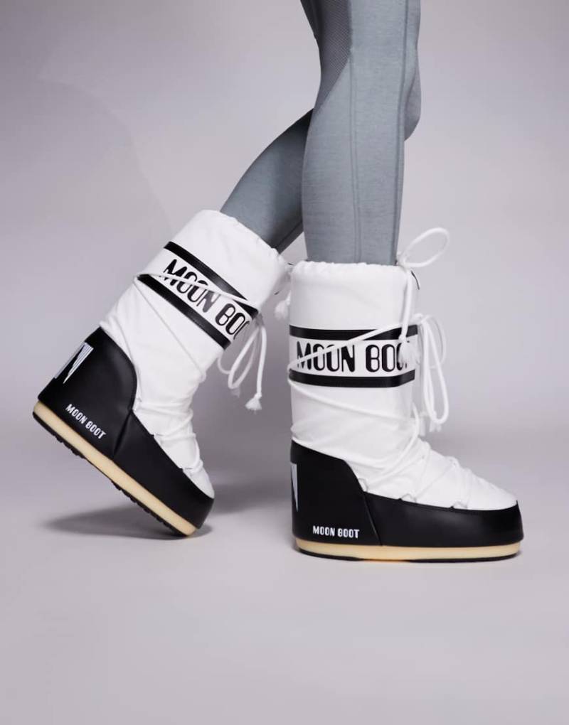 Moon Boot - Icon Nylon - Schneestiefel in Weiß von Moon Boot