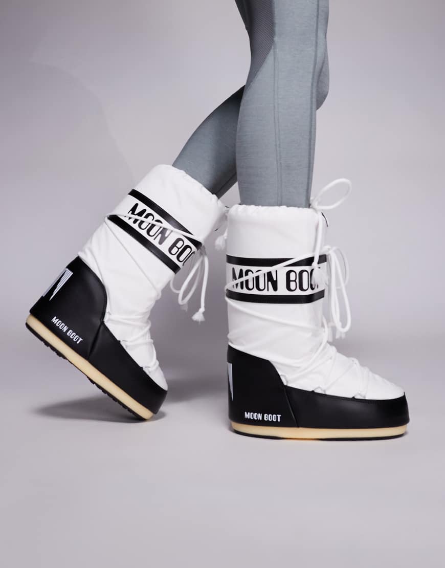 Moon Boot - Icon Nylon - Schneestiefel in Weiß von Moon Boot