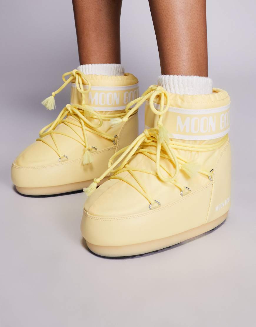 Moon Boot - Icon - Nylon-Stiefel in Hellgelb mit niedrigem Schaft von Moon Boot