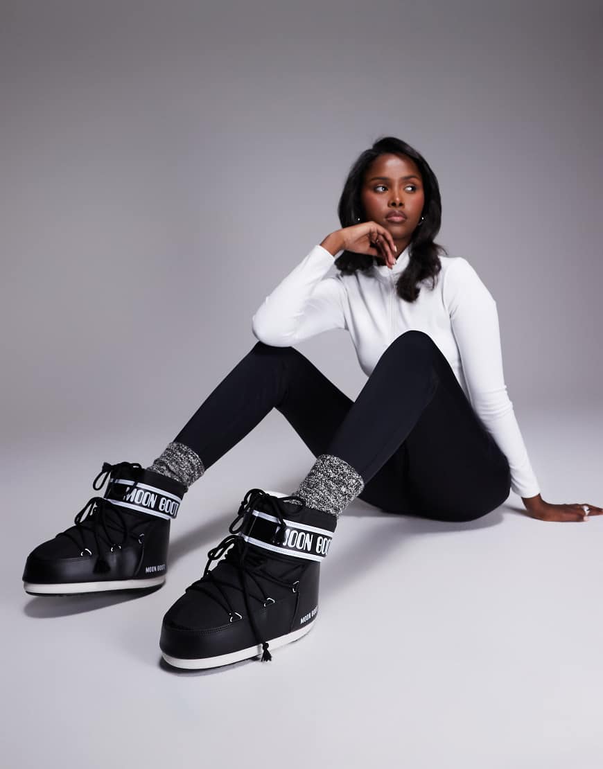 Moon Boot - Icon - Nylon-Stiefel in Schwarz mit niedrigem Schaft von Moon Boot