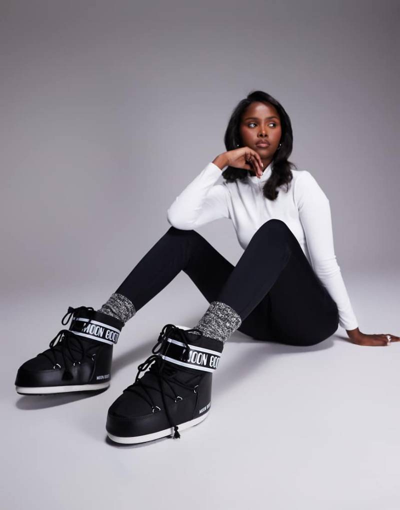 Moon Boot - Icon - Nylon-Stiefel in Schwarz mit niedrigem Schaft von Moon Boot