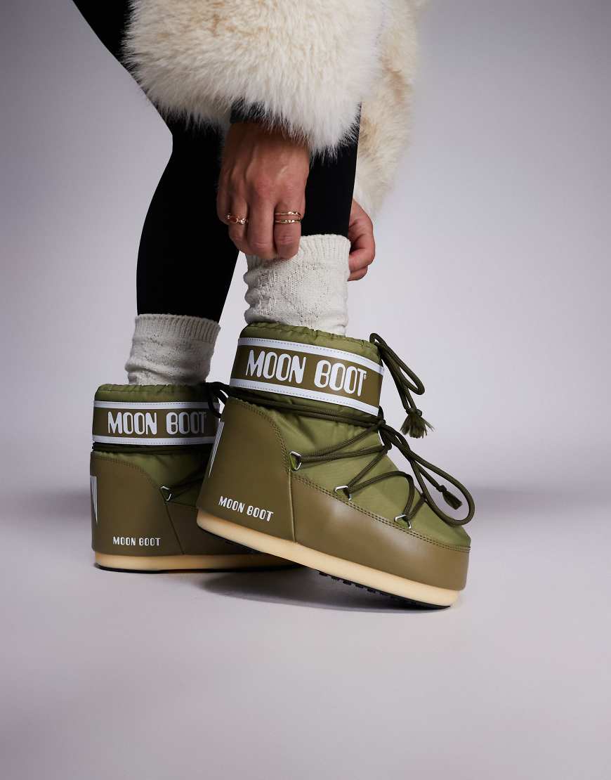 Moon Boot - Icon - Nylonstiefel in Khaki mit niedrigem Schaft-Grün von Moon Boot