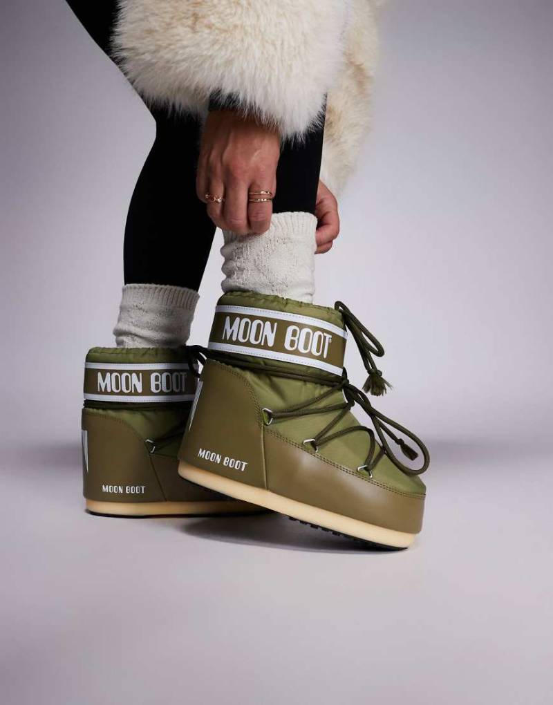 Moon Boot - Icon - Nylonstiefel in Khaki mit niedrigem Schaft-Grün von Moon Boot