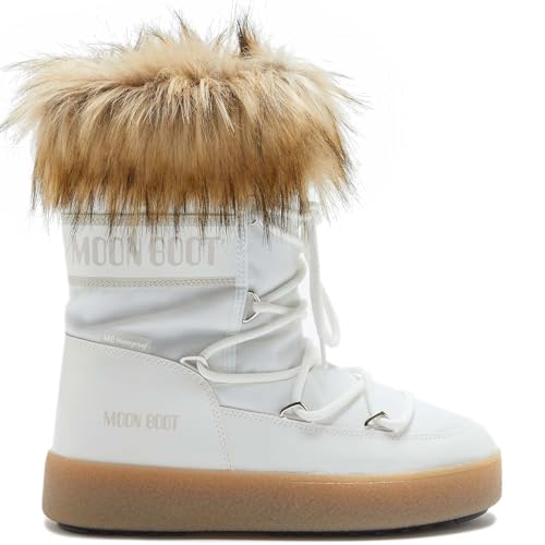 Moon Boot Ltrack Monaco Low WP 24500600 Damen Winterstiefelette mit Kunstpelz, Weiß (White), Gr. 39 von Moon Boot