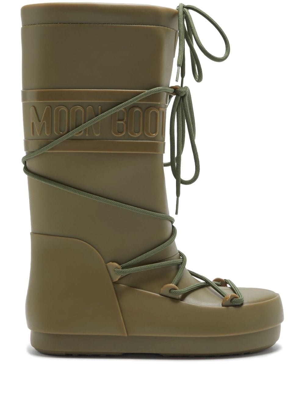 Moon Boot Regenstiefel mit Schnürung - Grün von Moon Boot