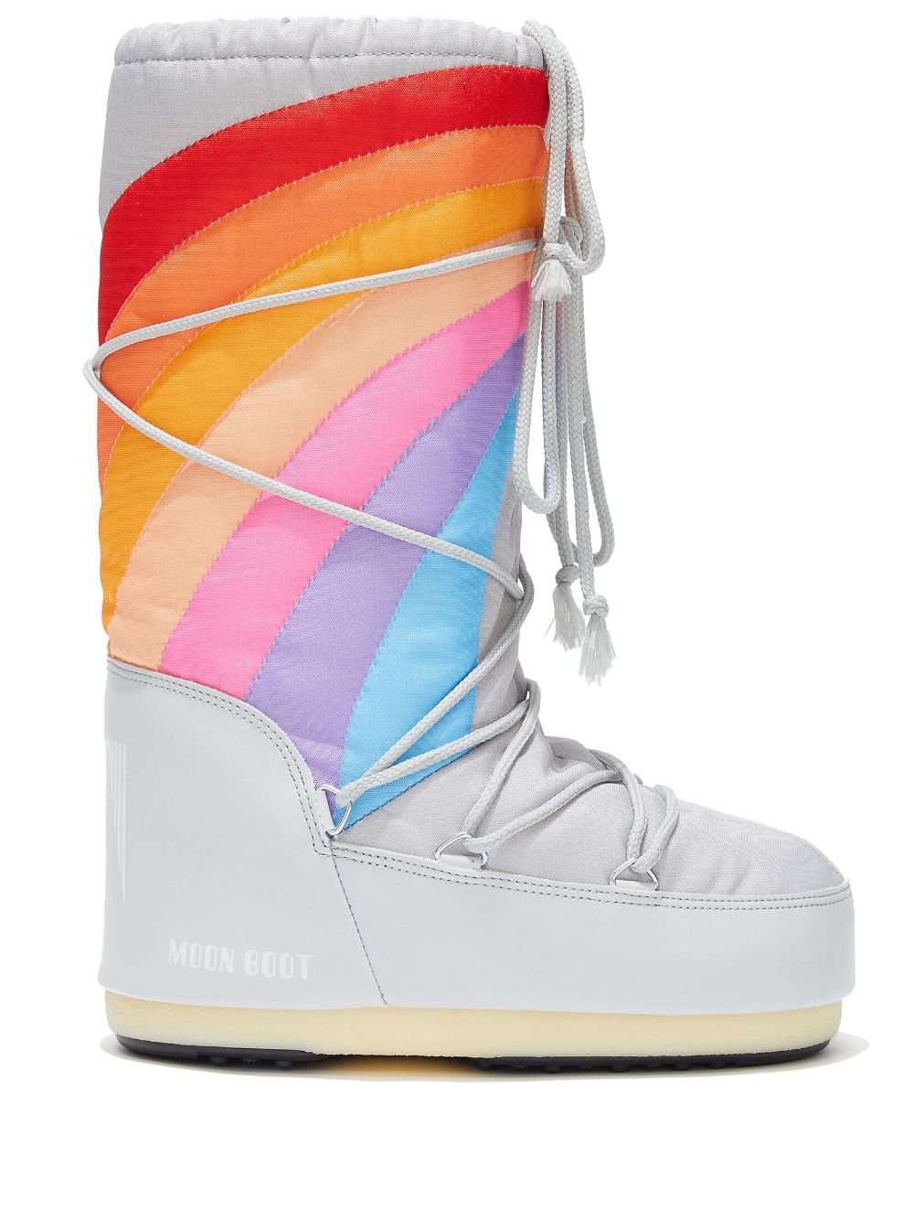 Moon Boot Schneestiefel mit Regenbogen-Print - Weiß von Moon Boot