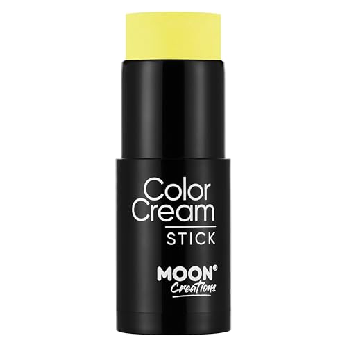 ColorCream Face & Body Paint Stick by Moon Creations - Professionelles Gesichts- und Körperschminke für Erwachsene und Kinder - 21g - Leuchtend Gelb von Moon Creations
