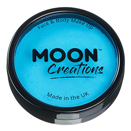 Moon Creations Pro Gesichts- und Körper-Make-up, professionelle Farbfarben-Kuchentöpfe für Gesichtsfarbe, Kostüme, Feste, Halloween für Kinder, Erwachsene (Aqua, 36 g) von Moon Creations