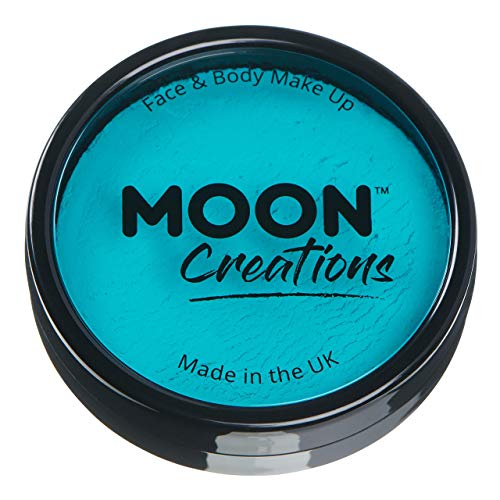 Moon Creations Pro Gesichts- und Körper-Make-up, professionelle Farbfarben-Kuchentöpfe für Gesichtsfarbe, Kostüme, Feste, Halloween für Kinder, Erwachsene (Türkis, 36 g) von Moon Creations