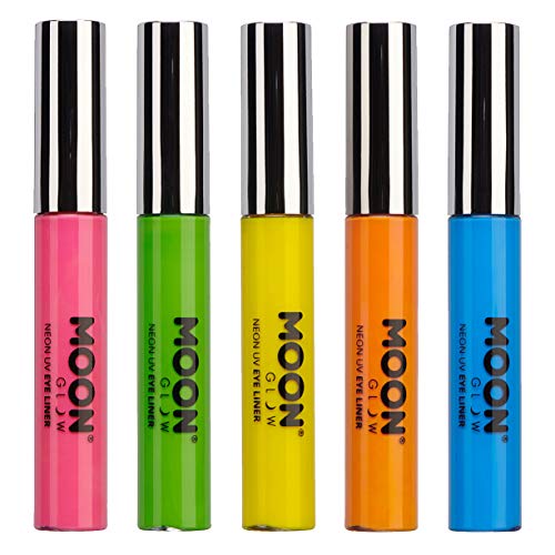 Moon Glow, Neon-UV-Eyeliner, leuchtet hell unter UV-Beleuchtung! (Orange, 10 ml (5er Pack)) von Moon Glow