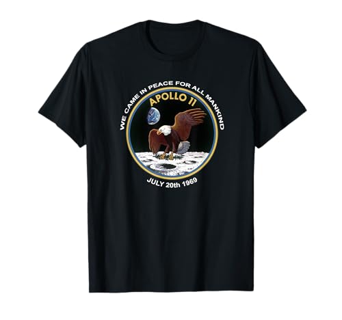 NASA Apollo 11 Patch We Came In Peace Moon Landing T-Shirt T-Shirt von Moon Landing, offiziell genehmigte NASA Shirts