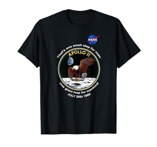 NASA & Apollo 11 Patch One Small Step Moon Landing T-Shirt T-Shirt von Moon Landing, offiziell genehmigte NASA Shirts