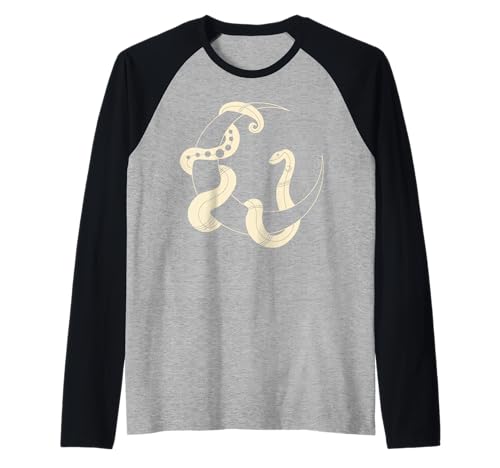 Moon Serpent Moon Phasen Space Snake Damen Herren Kind Halloween Raglan von Moon Serpent Moon Phases Space Snake Women Men Tee