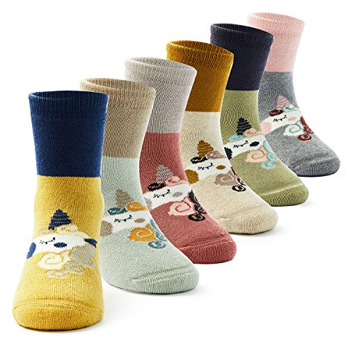 Kindersocken Mädchen Warme Wintersocken Kinder Dicke Baumwollsocken 6er Pack 31-34/10-13 Jahre von Moon Tree