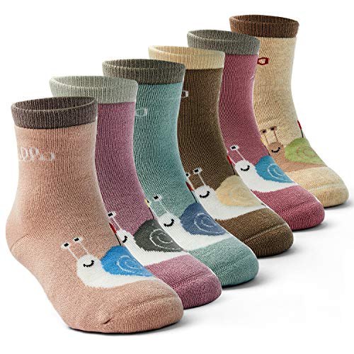 Kindersocken Mädchen Warme Wintersocken Kinder Dicke Baumwollsocken 6er Pack 23-26/3-5 Jahre von Moon Tree