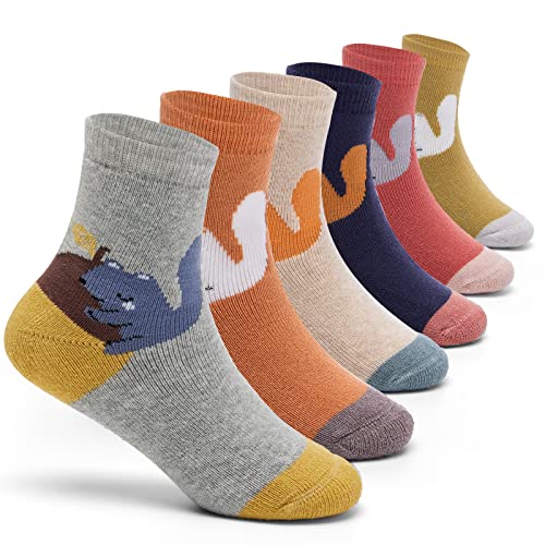 Kindersocken Mädchen Warme Wintersocken Kinder Dicke Baumwollsocken 6er Pack 27-30/5-7 Jahre von Moon Tree