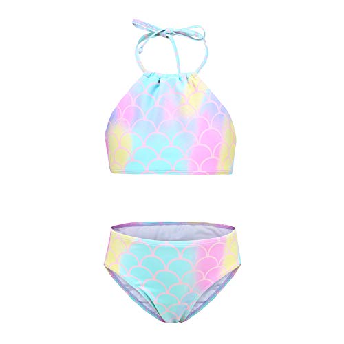 Moon Tree Großes Mädchen Bikini Sets Badeanzug Hawaiian Badeanzug Strand Rainbow 15-16 Jahre/170 von Moon Tree
