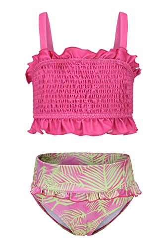 Moon Tree Großes Mädchen Bikini Set Geteilter Badeanzug Rüschen Hawaiian Bademode Rosa 13-14 Jahre/158-164 von Moon Tree