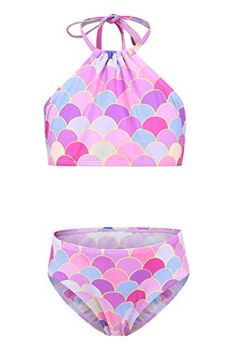 Moon Tree Großes Mädchen Bikini Sets Badeanzug Hawaiian Badeanzug Strand Pink Meerjungfrau 15-16 Jahre/170 von Moon Tree