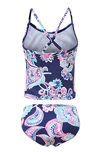 Moon Tree Großes Mädchen Geteilter Badeanzug Tankini Hawaiian Badeanzug Strand 14-16 Jahre Alt/170 von Moon Tree