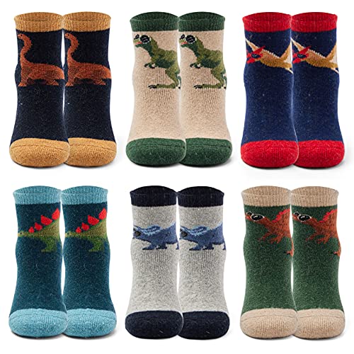 Moon Tree Jungen Warme Wollsocken Kinder Thermo Wintersocken Dicke Socken 6 Stück 8-10 Jahre von Moon Tree