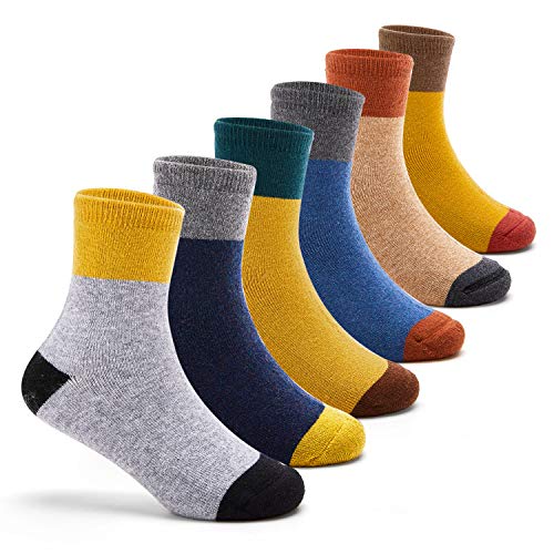 Moon Tree Jungen Wollsocken Kinder Warme Wintersocken Dicke Socken 6 Stück 27-30/8-10 Jahre von Moon Tree