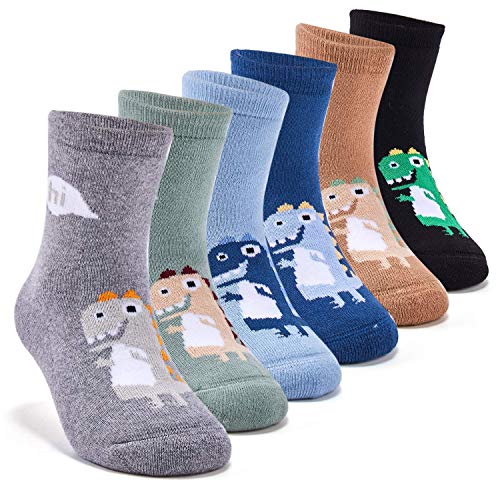 Moon Tree Kindersocken Jungen Warme Wintersocken Kinder Dicke Baumwollsocken 6er Pack 19-22/1-2 Jahre von Moon Tree