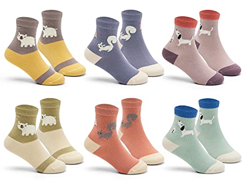 Moon Tree Mädchen Baumwoll Socken Kinder Nahtlose bequeme Sportsocken Socken in Vier Jahreszeiten 6er Pack 23-26/3-5 Jahre von Moon Tree