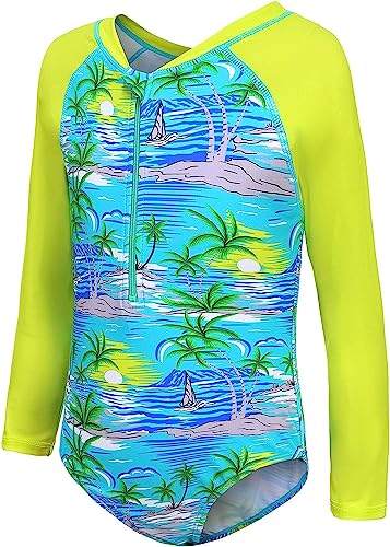 Moon Tree Mädchen Einteiliger Badeanzug Langarm-Surfanzug Hawaiian Badeanzug Strand Grün 134/7-8 Jahre Alt Moon Tree Mädchen Einteiliger Badeanzug Langarm-Surfanzug Hawaiian Badeanzug Strand Grün 134/7-8 Jahre Alt von Moon Tree