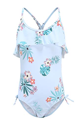 Moon Tree Mädchen Einteiliger Badeanzug Rüschen Hawaiian Badeanzug Strand Jahre 11-12 Alt/152 von Moon Tree