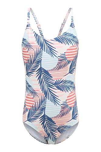 Moon Tree Mädchen Einteiliger Badeanzug Hawaiian Bademode Strand Palmenblatt 134 140/9-10 Jahre von Moon Tree