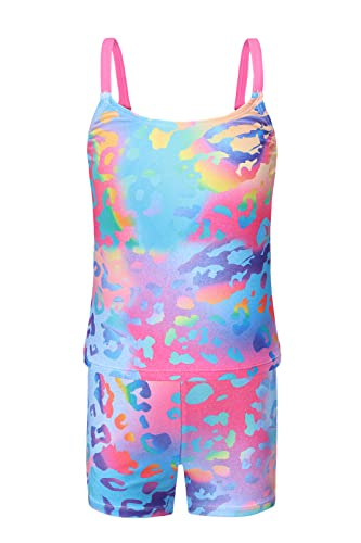 Moon Tree Mädchen Geteilter Tankini Badeanzug Hawaiian Badeanzug Strand 7-8 Jahre/128 von Moon Tree