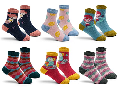 Moon Tree Mädchen Wollsocken Kinder Warme WintersockenDicke Socken 6 Stück 8-10 Jahre von Moon Tree