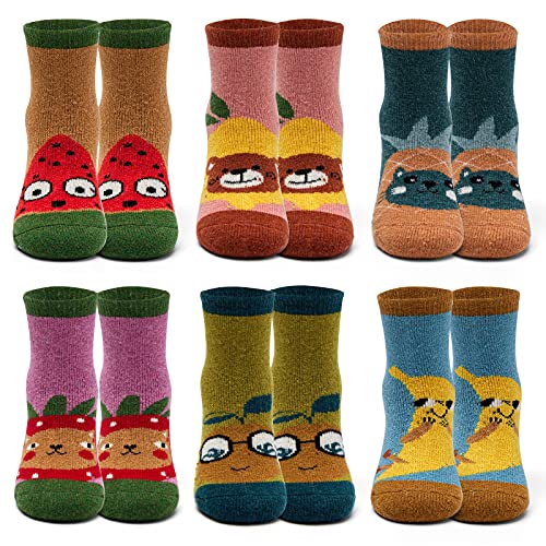 Moon Tree Mädchen Wollsocken Kinder Warme Wintersocken Dicke Socken 6 Stück 27-30/5-7 Jahre von Moon Tree