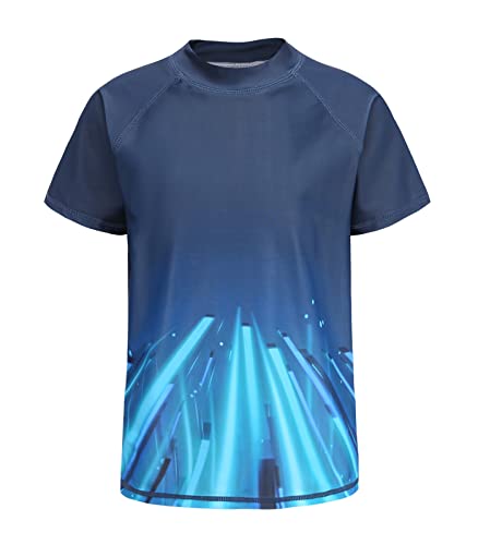 Moon Tree Schwimmshirt Jungen Kurzarm Rashguard Kinder Schnelltrocknendes Badeshirt für Jungen Badeanzug 152/11-12 Jahre von Moon Tree