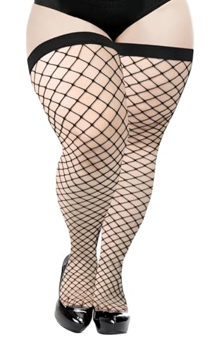 Moon Wood Damen Netzstrümpfe Halterlos mit Schleifen Halterlose Strümpfe Sexy Overknees Fishnet Stockings Schwarz XXL Moon Wood Damen Netzstrümpfe Halterlos mit Schleifen Halterlose Strümpfe Sexy Overknees Fishnet Stockings Schwarz XXL von Moon Wood
