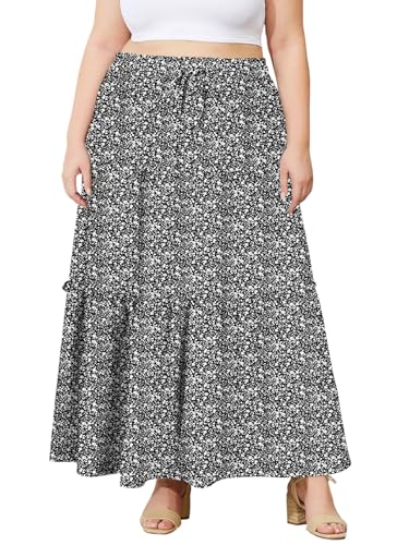 Moon Wood Damen Rock Lang Sommer Boho Elastisch Hohe Taille Maxi Skirt Pull On Freizeit Faltenrock mit Taschen Große Größen Floral 01 XXL Moon Wood Damen Rock Lang Sommer Boho Elastisch Hohe Taille Maxi Skirt Pull On Freizeit Faltenrock mit Taschen Große Größen Floral 01 XXL von Moon Wood