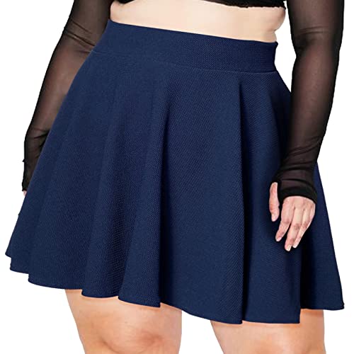 Moon Wood Übergröße Damen Mini Skater Rock, navy, 5XL von Moon Wood