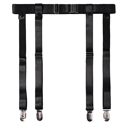 Moon Wood Damen Strumpfhalter Nylon Strapsgürtel Verstellbar Elastisch mit 4 Metall-Clips strapse Strapsgürtel für Oberschenkel Strümpfe von Moon Wood