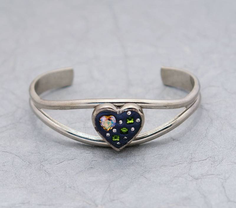 Hearts & Love Swarovski Armband - Ab Topaz & Olivine Mit Klarem Kristall in Mitternachtsblau Und Silber Hearts & Love Swarovski Armband - Ab Topaz & Olivine Mit Klarem Kristall in Mitternachtsblau Und Silber von MoonBubbles