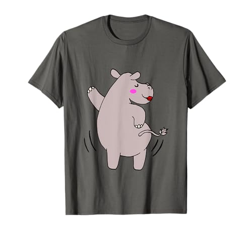 Tanzendes Nilpferd tanzen Kinder Mädchen lustig T-Shirt von MoonCat26