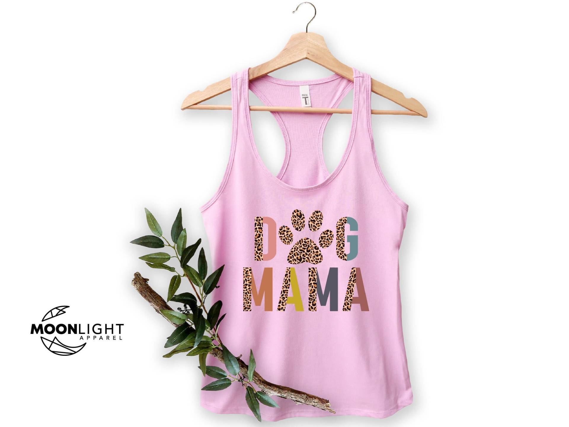 Hunde Mama Tank Top, Hundemama Sommer Top Für Frauen, Pelz Racerback Tanktops, Hundeliebhaber Shirt, Pfotenabdruck Tank von MoonLightByEllen